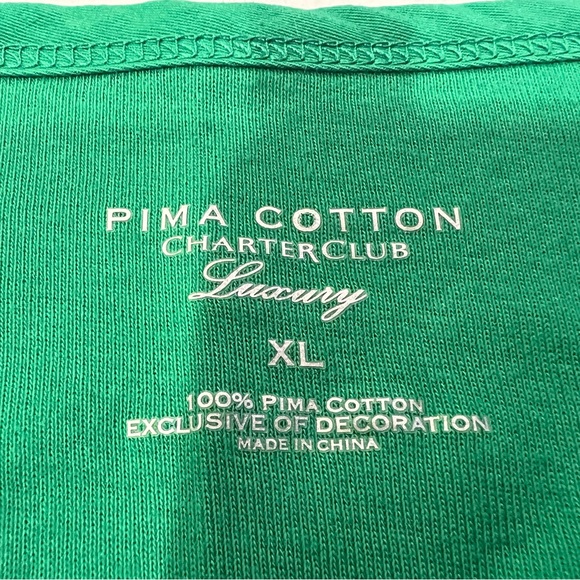 Charter Club Kelly Green Cotton Top, Size XL - Picture 6 of 8
